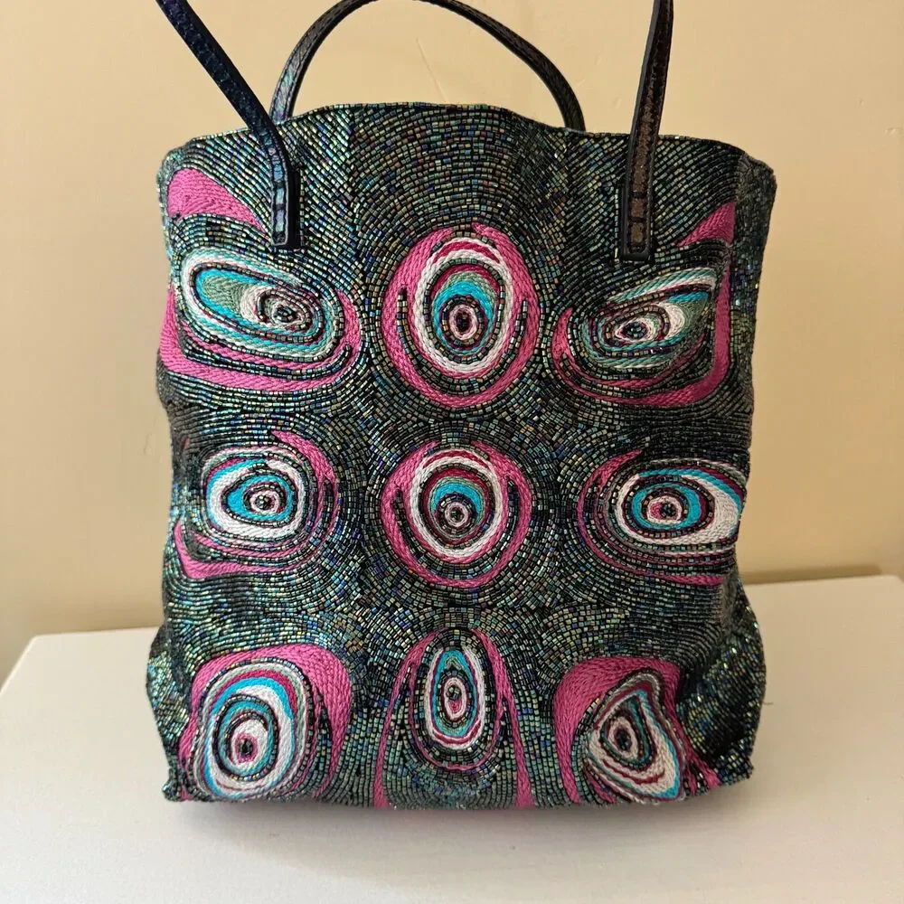 FENDI Bag Hand Beaded Glass Made In Italy 12
